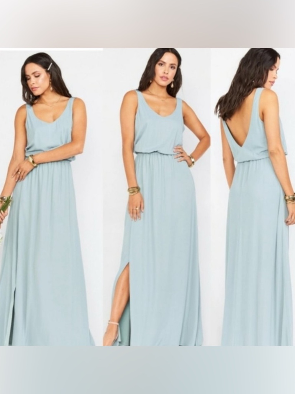 Show Me Your Mumu Kendall Maxi Dress in Silver Sage